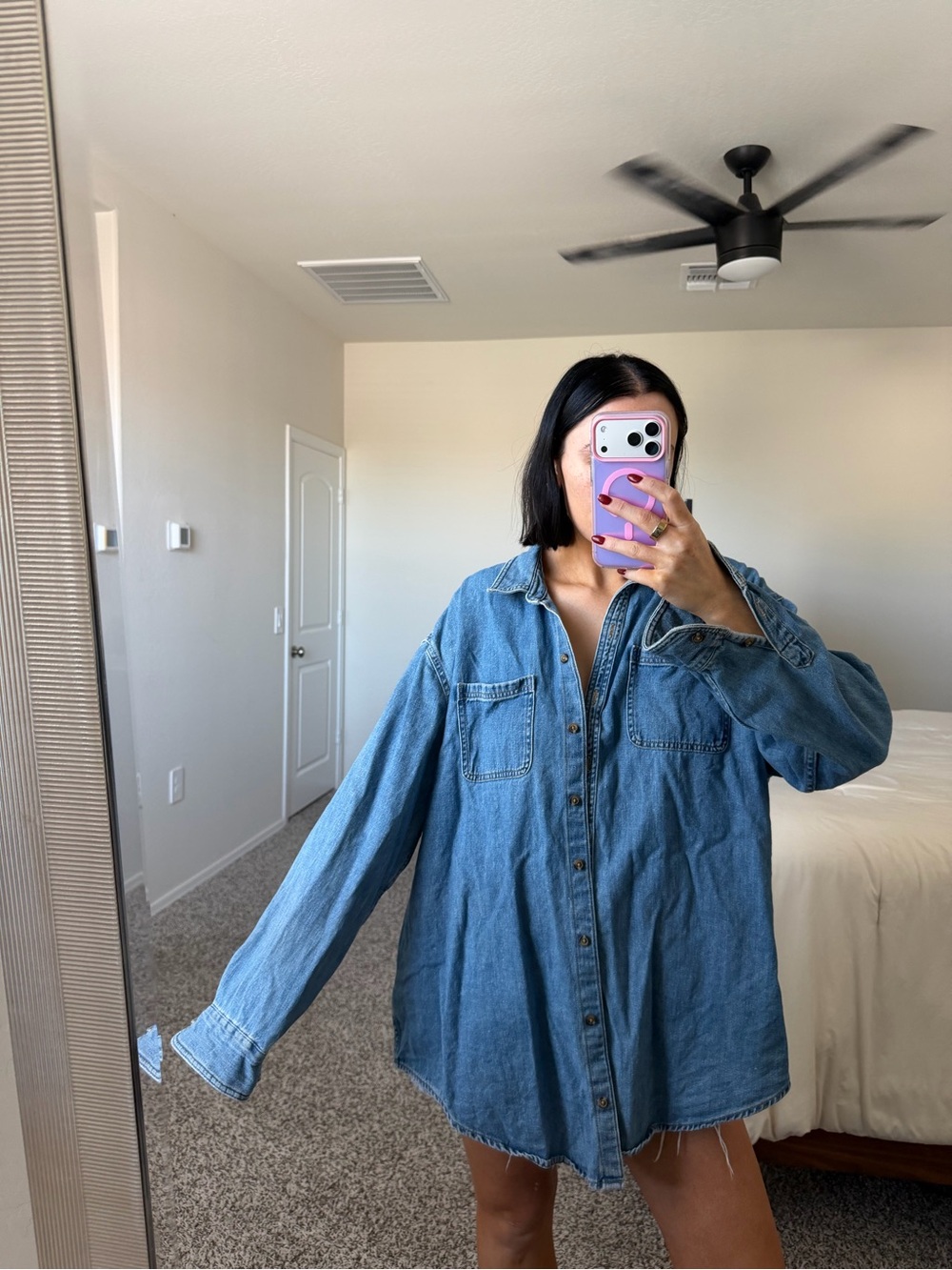 Denim boyfriend shirt